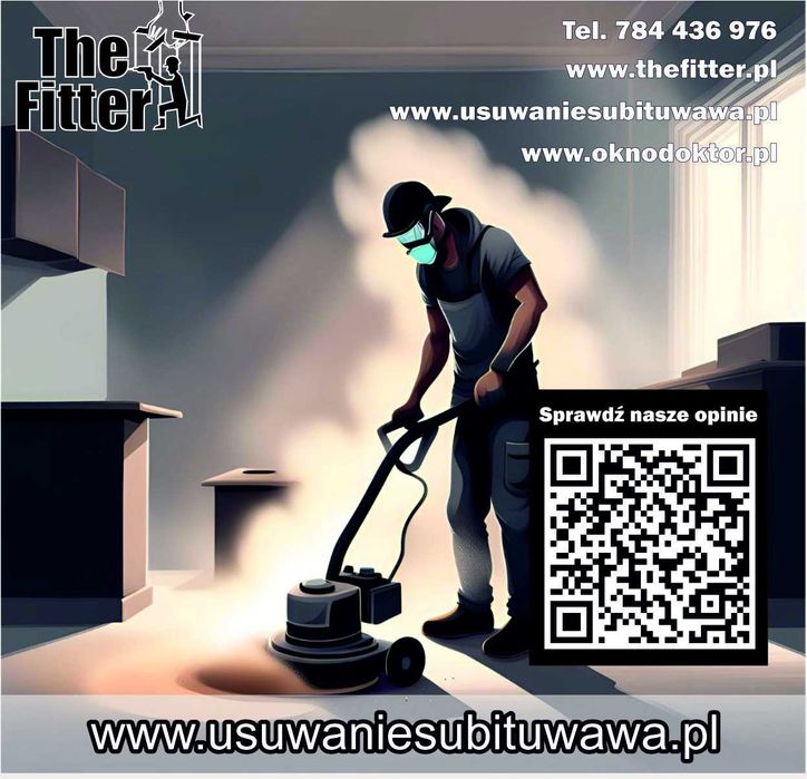 Usuwanie subitu lepiku, żywicy, kleju, zrywanie parkietu, szlifowanie