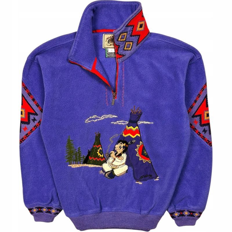 Walking Silvy Vintage Polar Polartec Męski Alpaka Motyw Indiański r. L