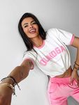 T-shirt damski z lampasem LEMON O LA VOGA ecru rozmiar M