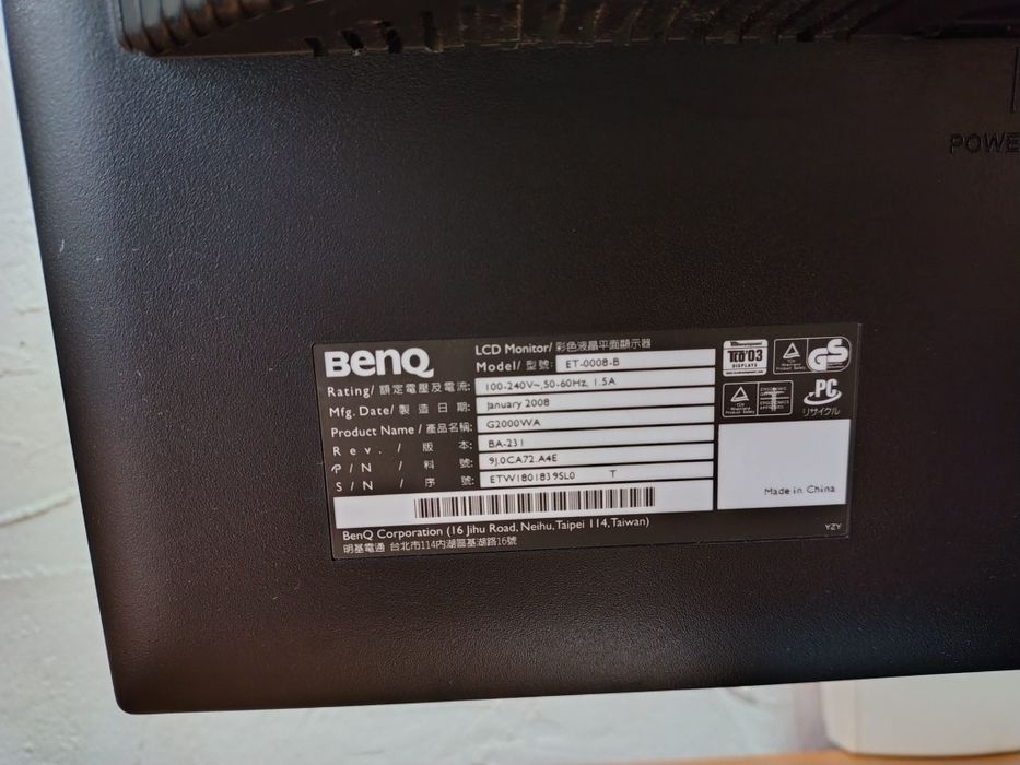 Монітор 20" BENQ G2000WA (ET-0008-B)