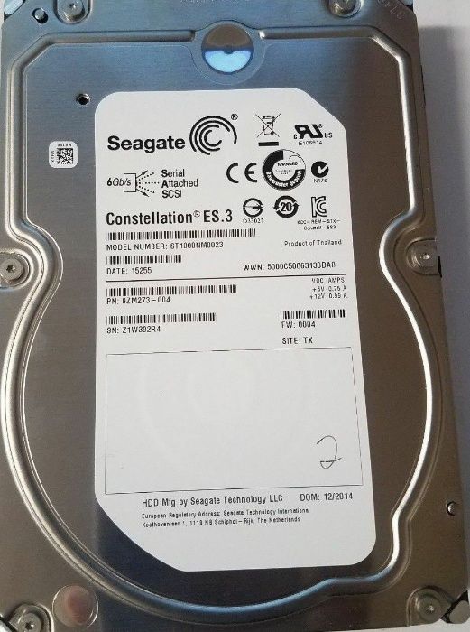 Disco SAS 1tb ,SEAGATE castellation ST1000NM0023 -NOVO