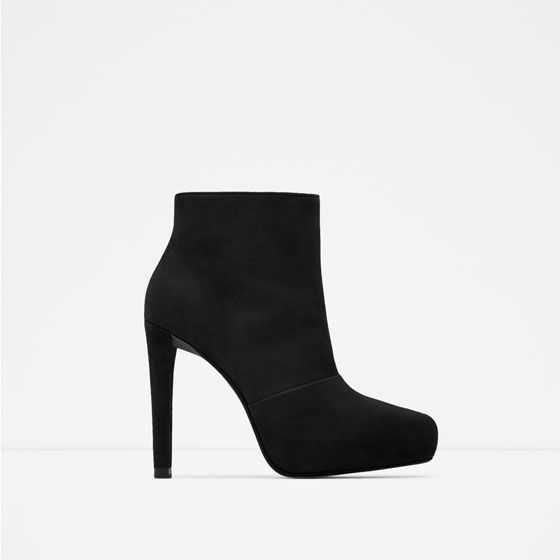 Botins camurça preta da Zara
