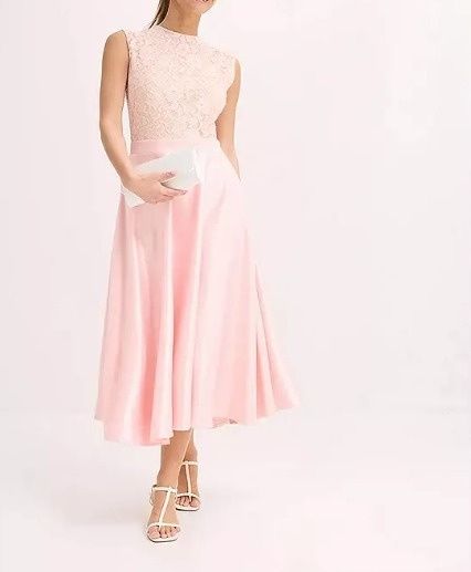 B.P.C sukienka midi różowa z koronką 38.