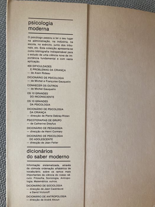 Dicionário de Psicologia, de Michel e Françoise Gauquelin (Anos 80)