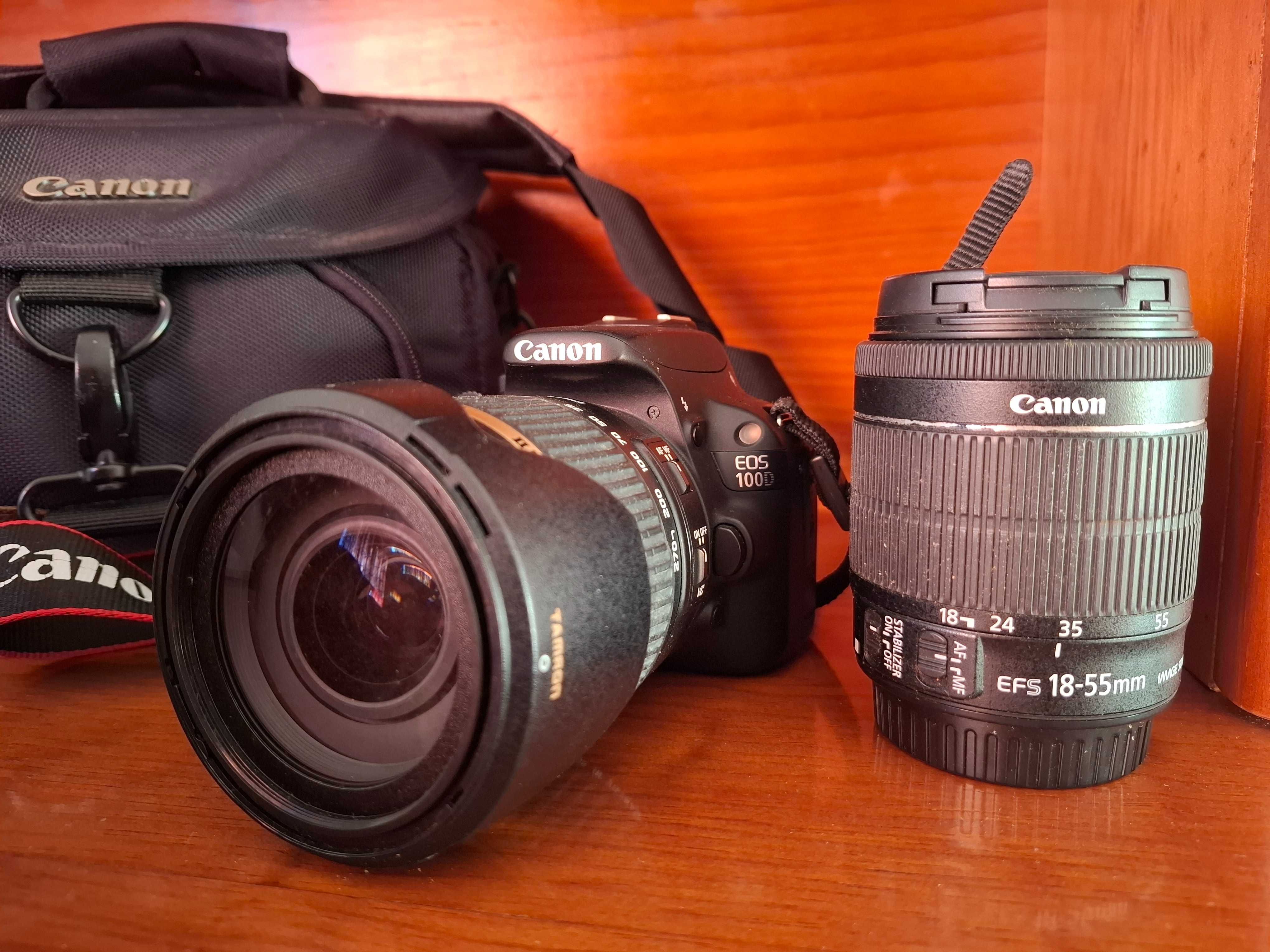 Canon eos 100d + objetiva 18-55mm + bolsa e carregador