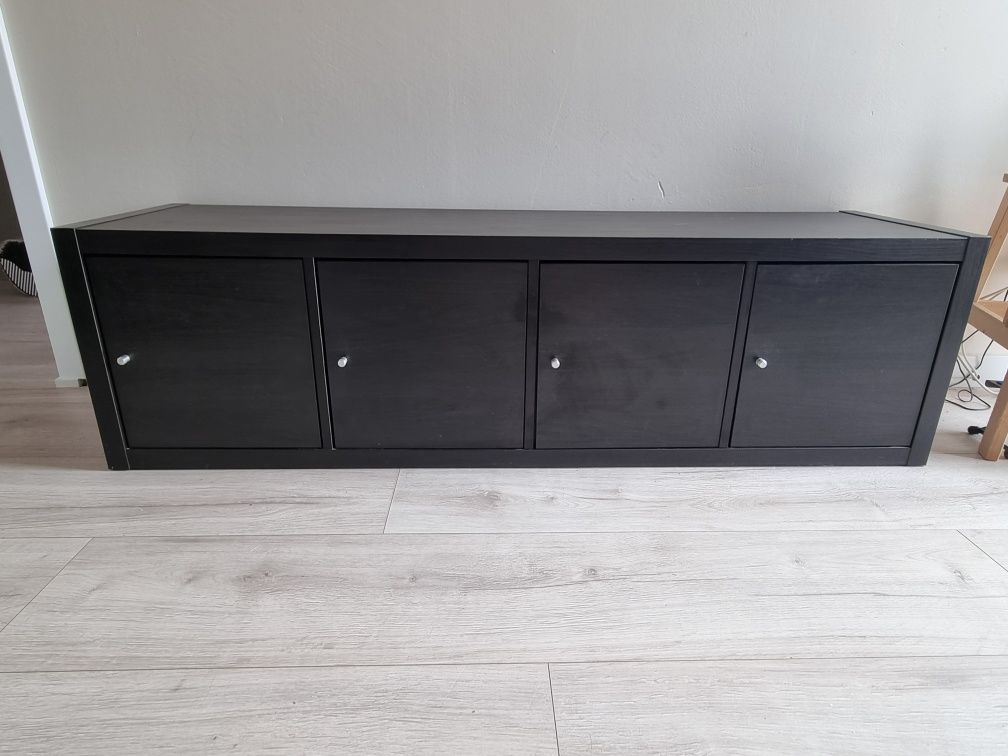 Szafka regał Ikea Kallax z drzwiczkami, czarnobrąz