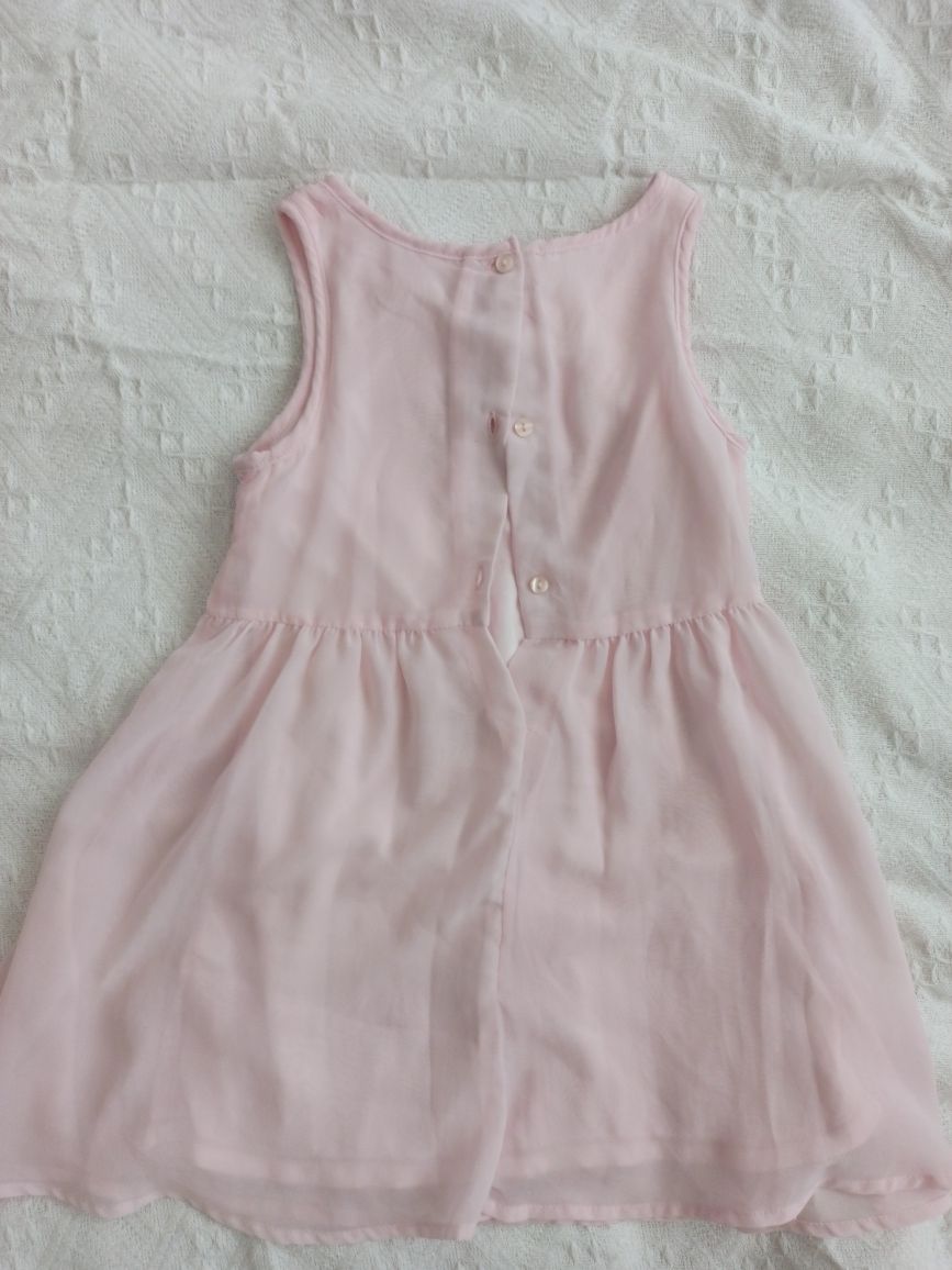 H&M sukienka różowa zwiewna z cekinami 104