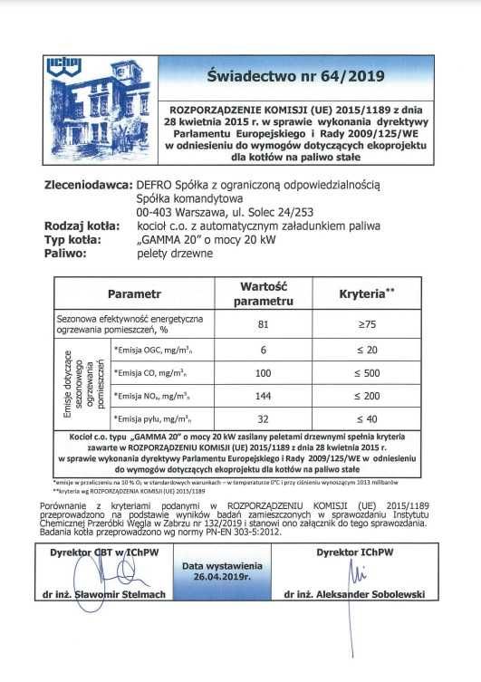 Defro Kocioł Piec na pellet GAMMA 20 KW 5 klasa ECODESIGN WYPRZEDAŻ!!