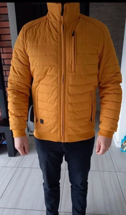 Kurtka męska Diverse rozmiar M żółta musztardowa zimowa ocieplana