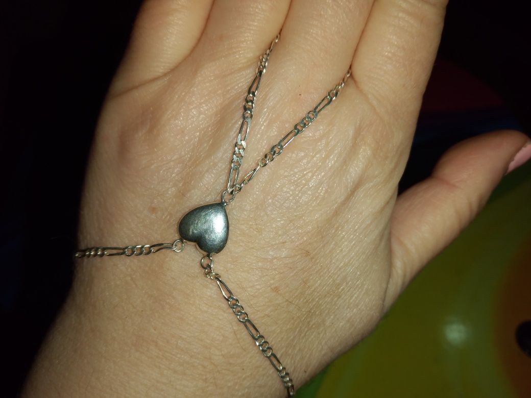 Pulseira de dedo em prata de inspiração índia