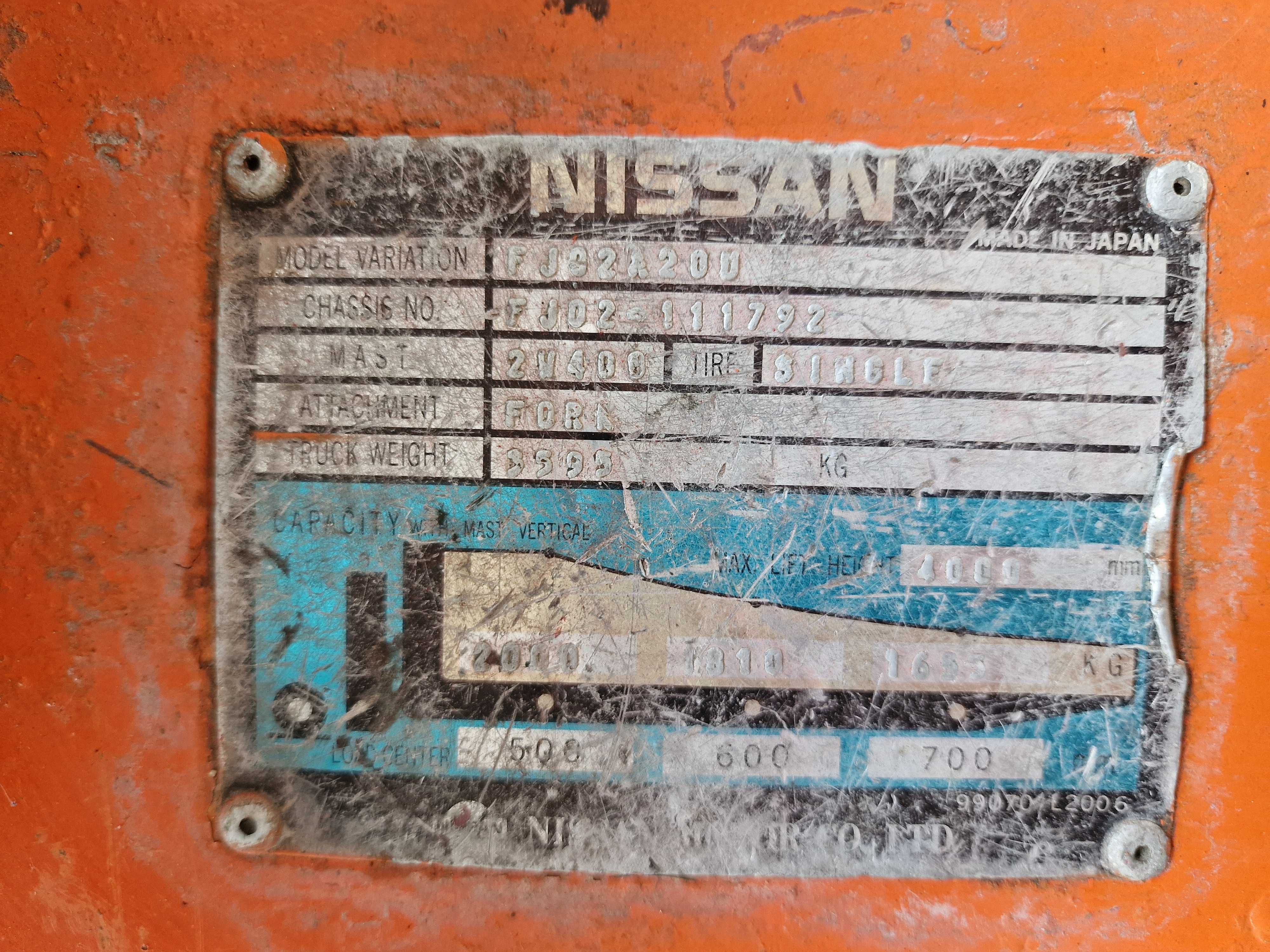 Empilhador NISSAN 2T DIESEL
