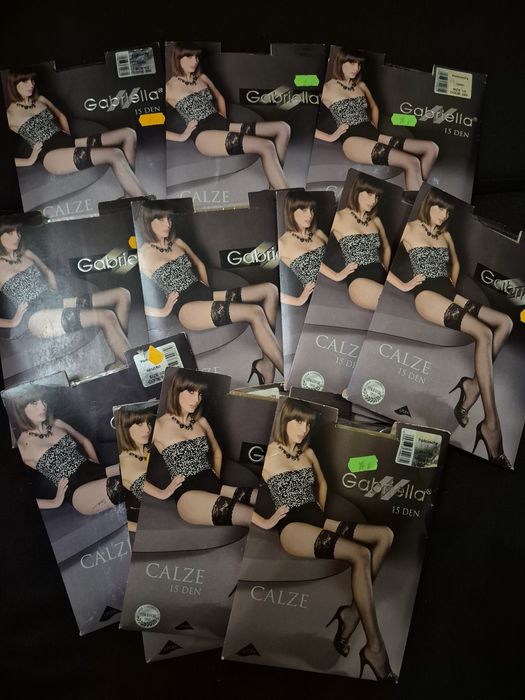 12pack pończochy Gabriella 15den nero & neutro nowe