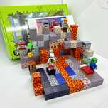 143шт+4 фігурки Магнітний конструктор майнкрафт minecraft кубики лава