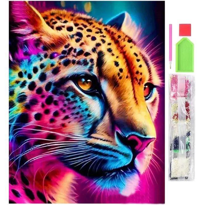 haft diamentowy mozaika zestaw diamond painting gepard kolor 30x40cm