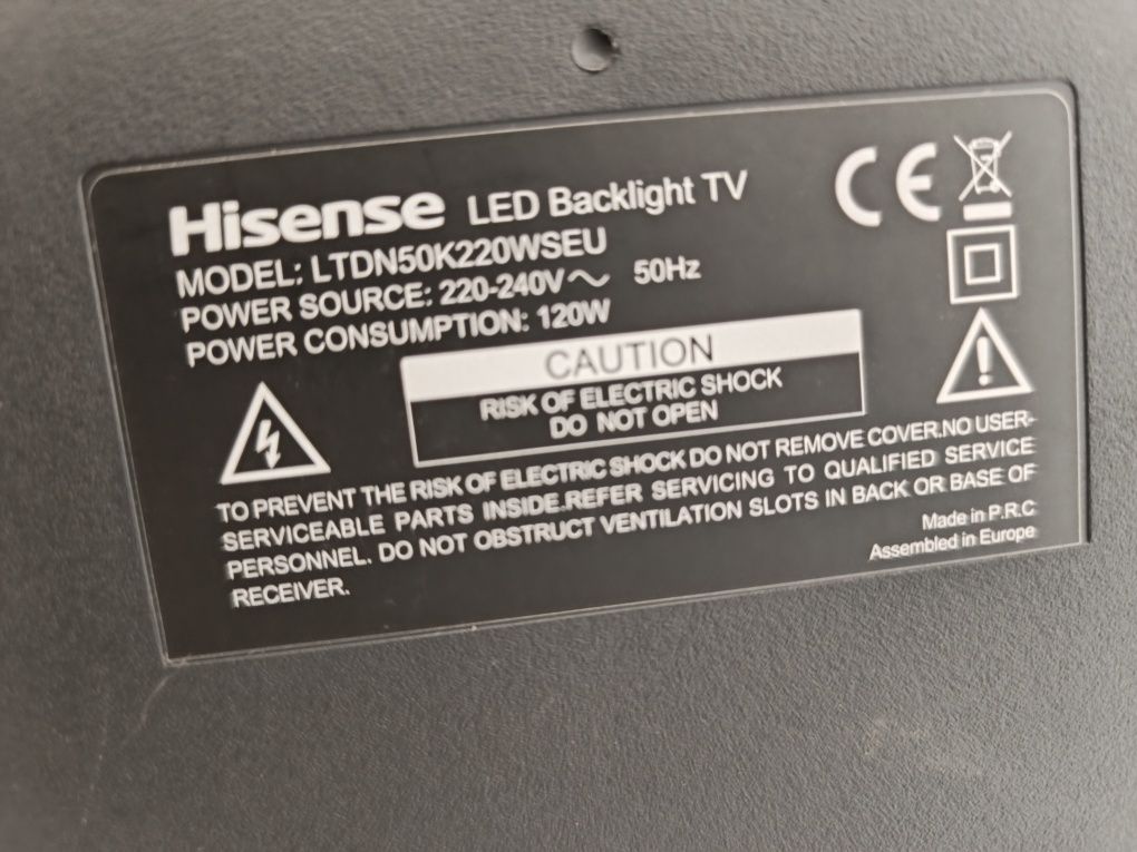 Телевізор Hisense LTHN50K220WSEU