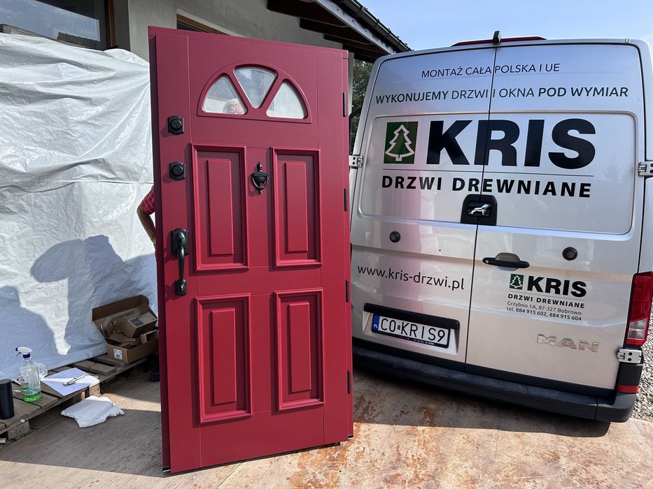 Drzwi zewnętrzne drewniane Z klamką SCHLAGE Amerykańskie Na wymiar
