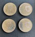 4 moedas de 100 escudos