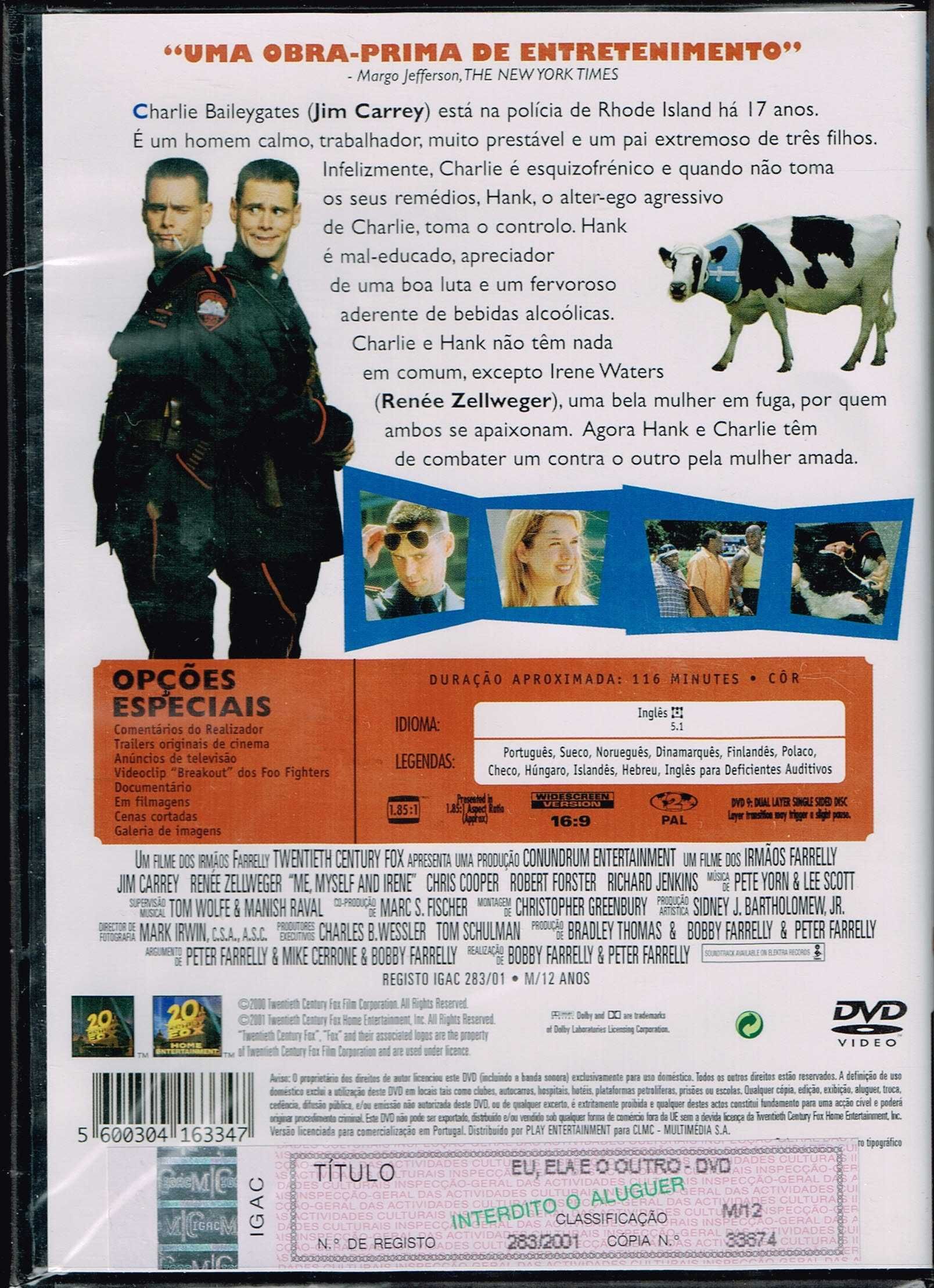 Filme em DVD: Ela, Eu e o Outro "Me, Myself & Irene" - NOVO! SELADO!