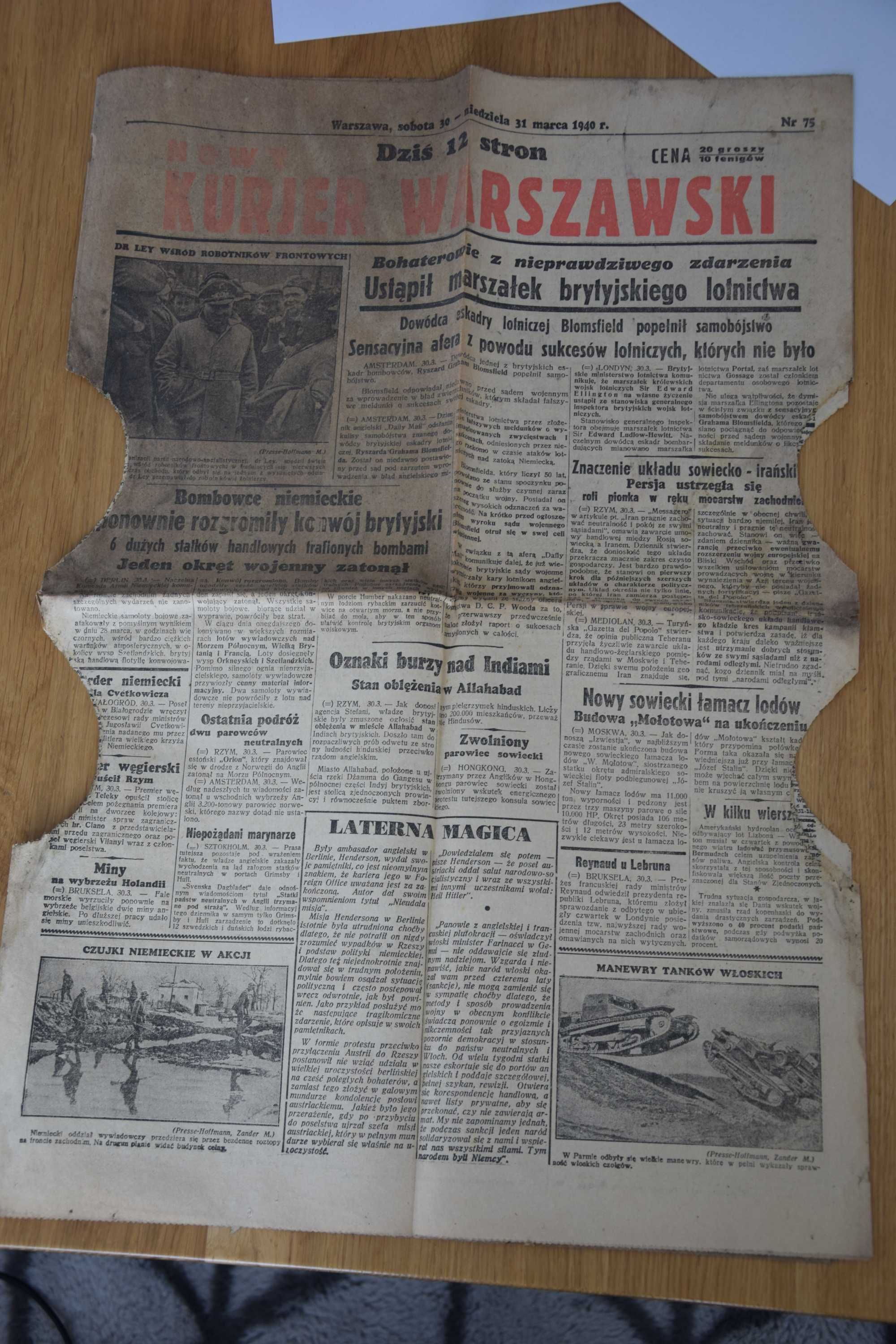 Kurier Warszawski Rok 1940