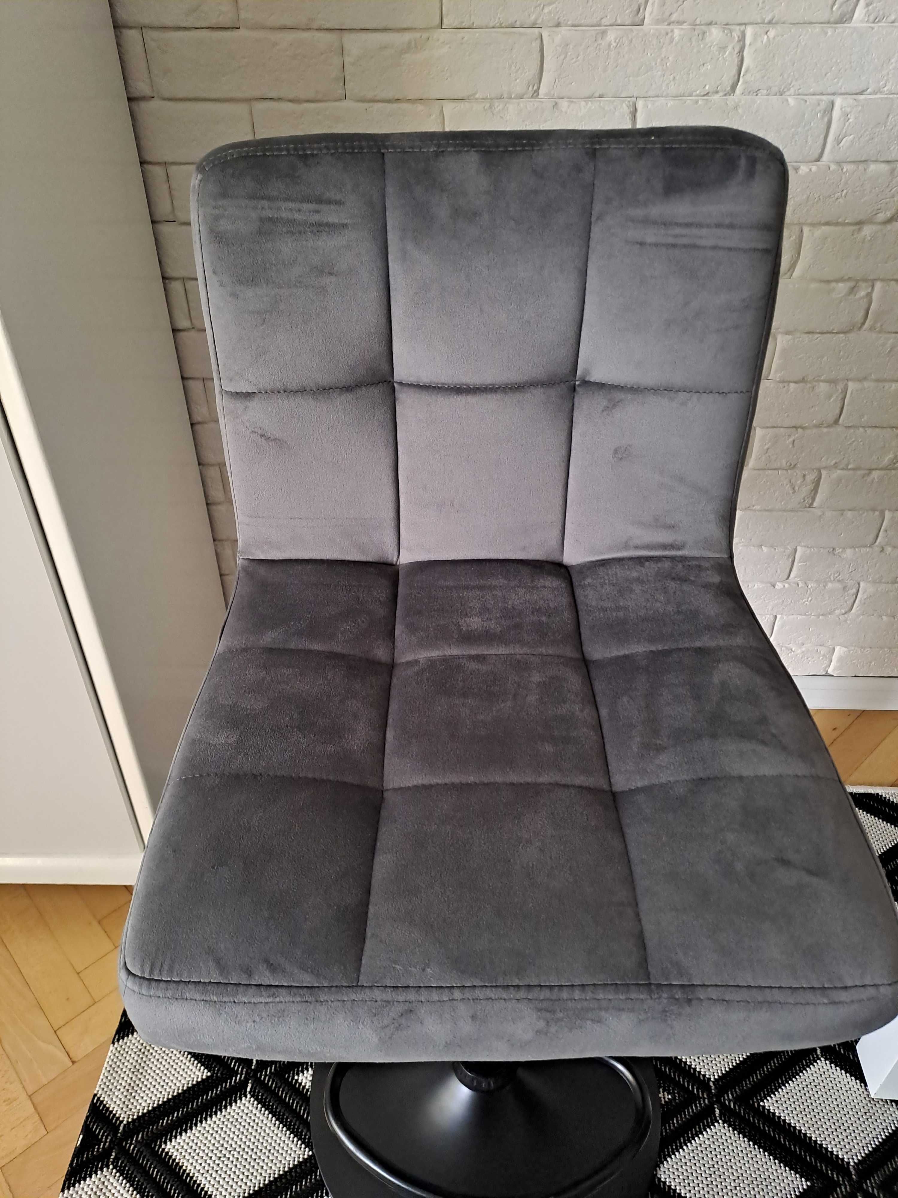 Stołek barowy hoker Kappa szary velvet OTE