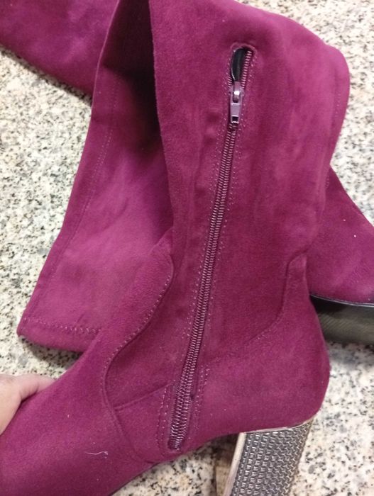 Botas camurça cano alto