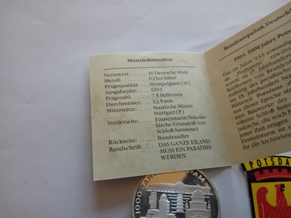 10 deutsche mark 1000 jahre postdam