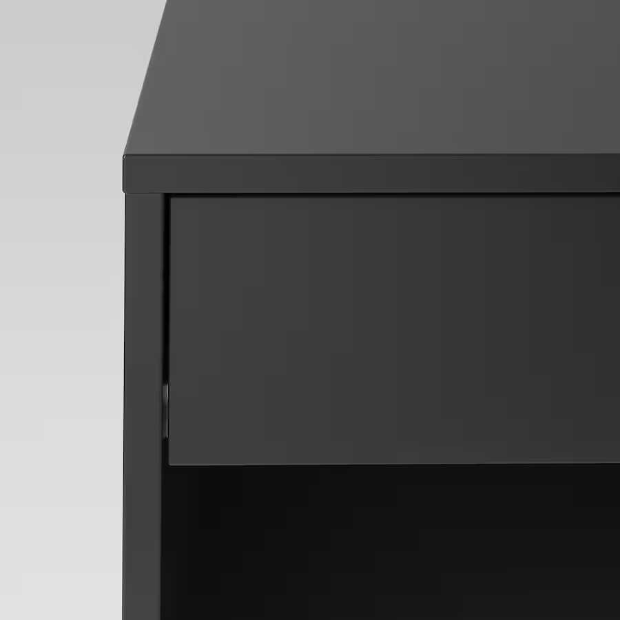 Mesa de Cabeceira VIKHAMMER, Cor Preto, 60 x 39 cm
