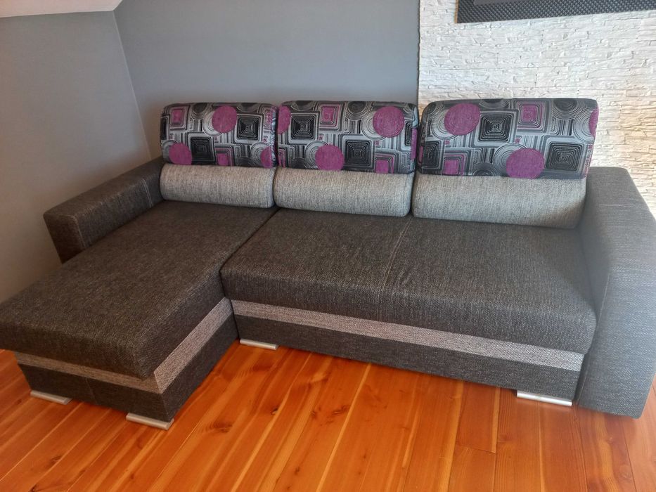 Narożnik rozkladny szary