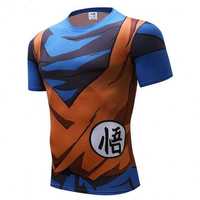 T-shirt Rashguard Son Goku Dragon Ball Manga Curta - L ou XL