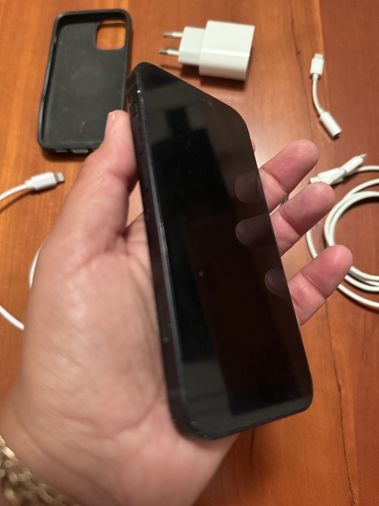 Iphone 12 mini preto (inclui adaptador, cabos e capa quadcore)