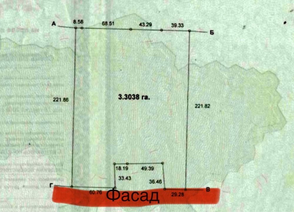 Продаж земельної ділянки ОСГ 3,3 Га фасад траси Київ-Житомир,