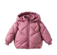 Pikowana zimowa kurtka Zara 12-18 ocieplana z kapturem 86 12