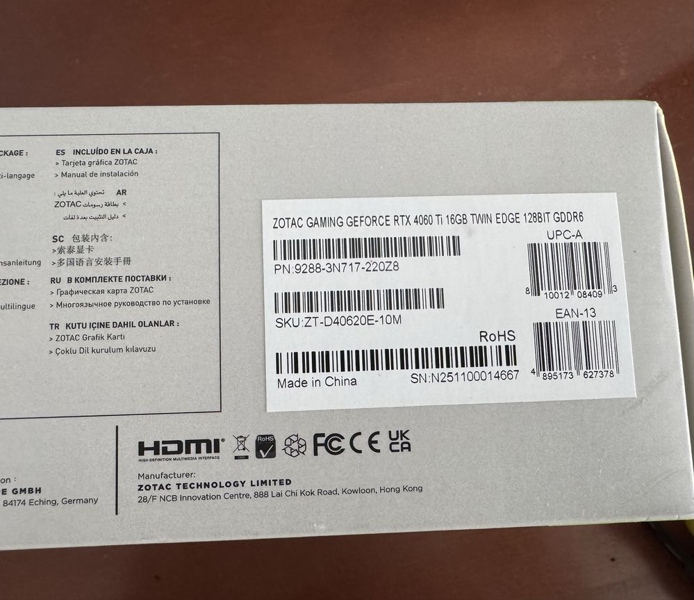 Відеокарта Zotac RTX 4060 ti 16 gb (НОВА)