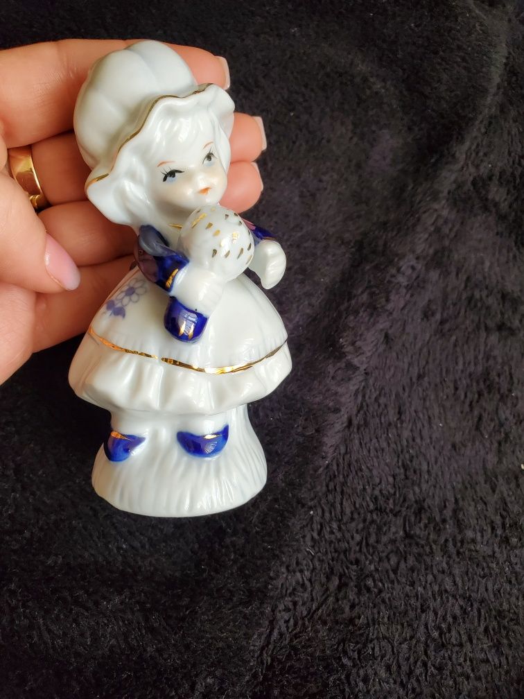 Piękna figurka porcelanowa Vintage Dziewczynka z bukietem