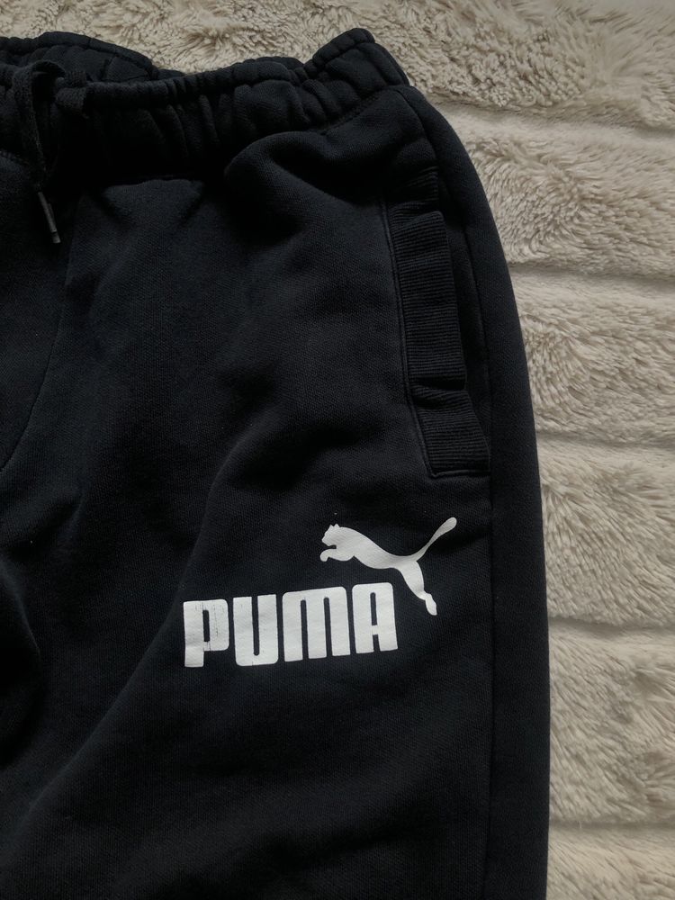 PUMA (S) женские спортивные штаны на манжете флис брюки пума черные