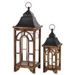 Latarnia Lampion Komplet Brązowych Drewnianych Dużych Lampionów 178788