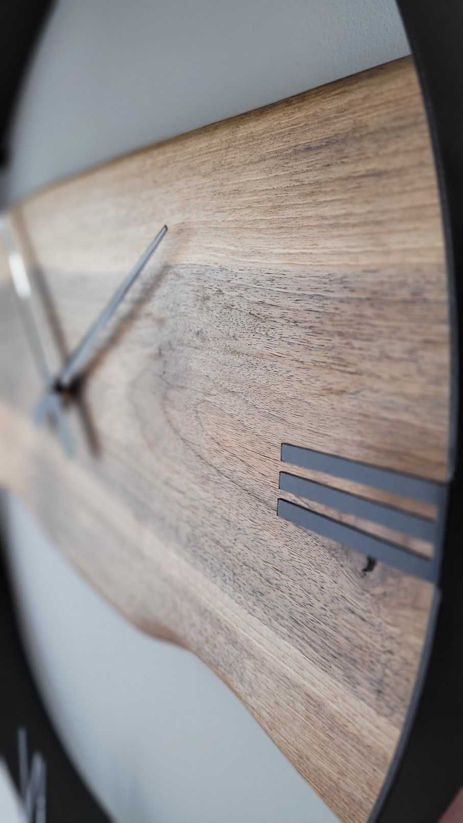 Zegar ścienny 60cm naturalne drewno orzechowe.Loft, Rękodzieło Prezent