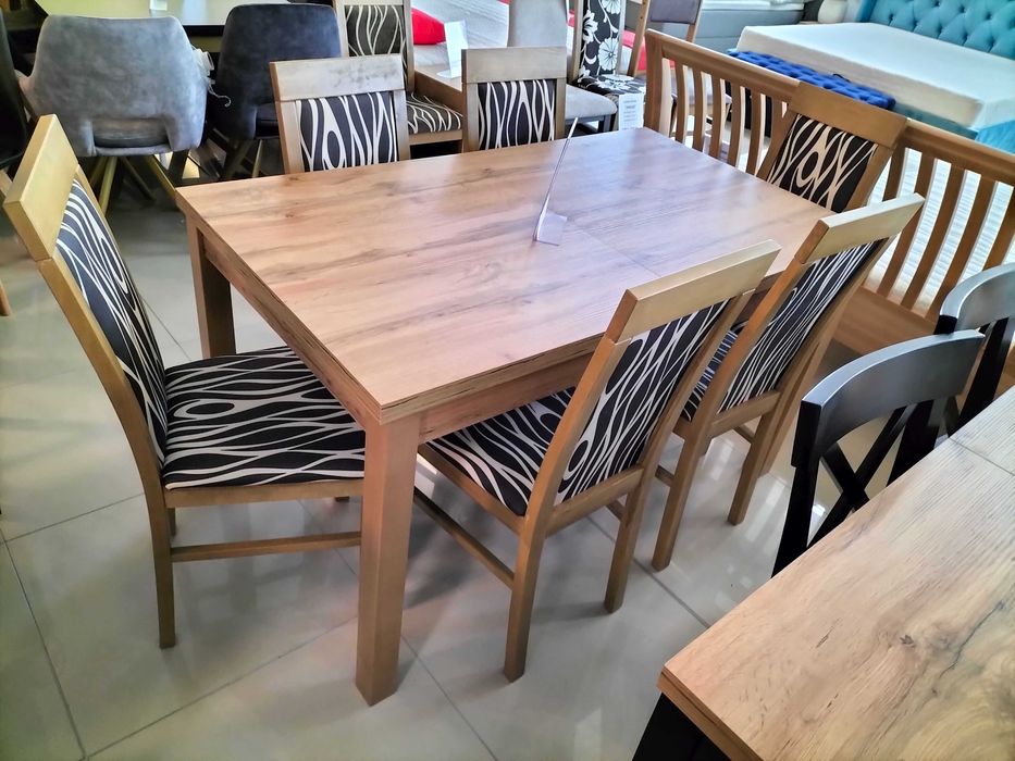 (485) Okazja! Stół rozkładany + 6 krzeseł, wyprzedaż 999 zł