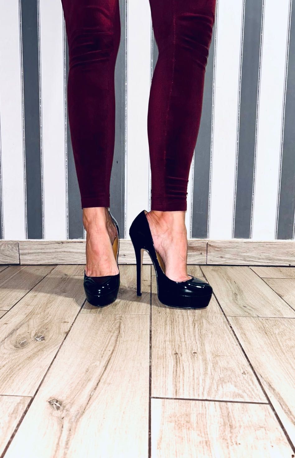 207/ OD RĘKI 44 czarne wysokie szpilki czółenka Trans Crossdress 35-48