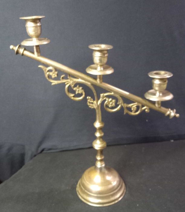 Par de castiçais antigo 3 velas