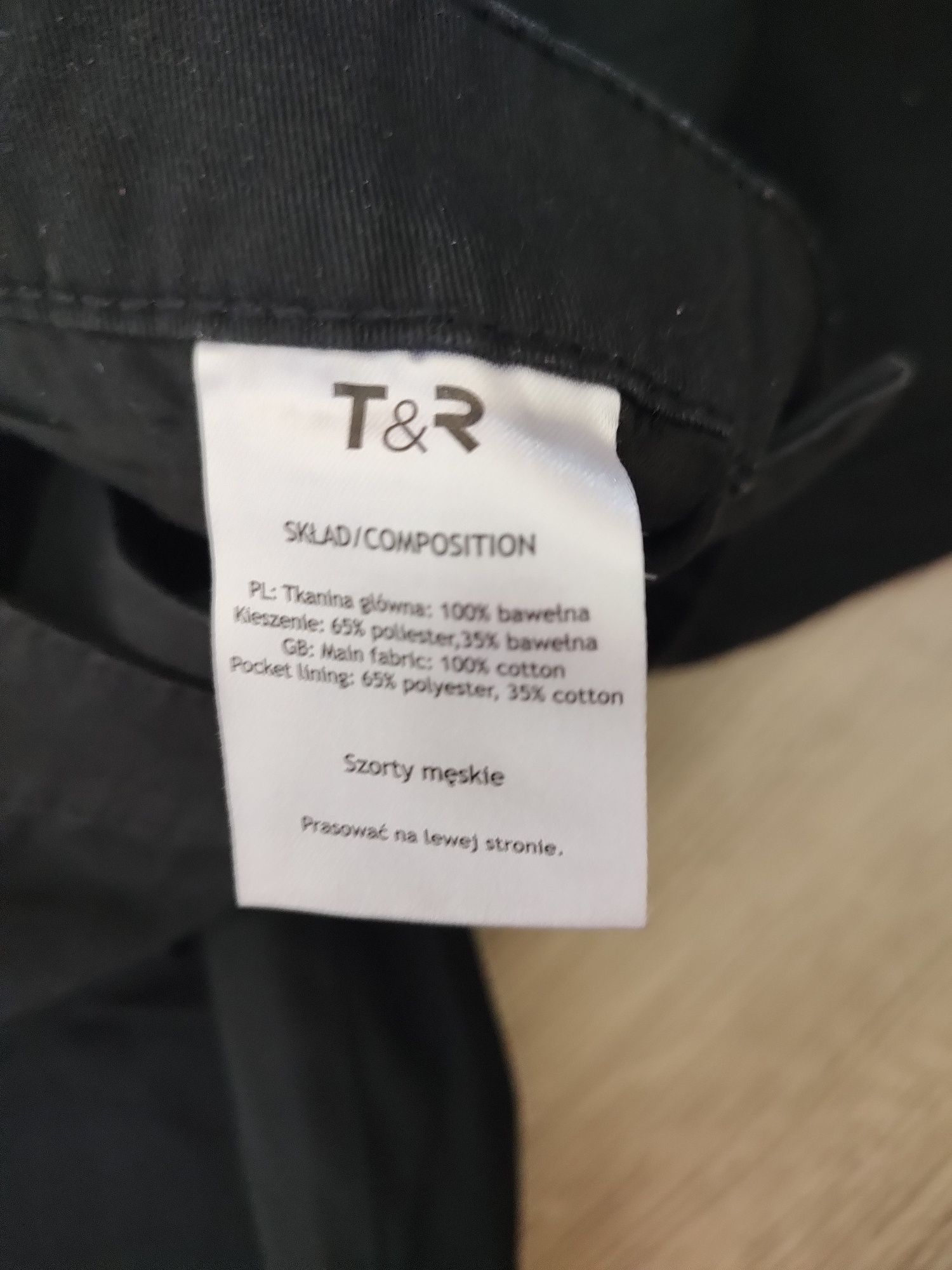 Czarne bawełniane spodenki męskie, szorty męskie, Tom & Rose,  nowe