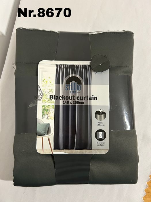 Zasłony zaciemniające grafitowe 2 sztuki 140 x 260cm nr.8670