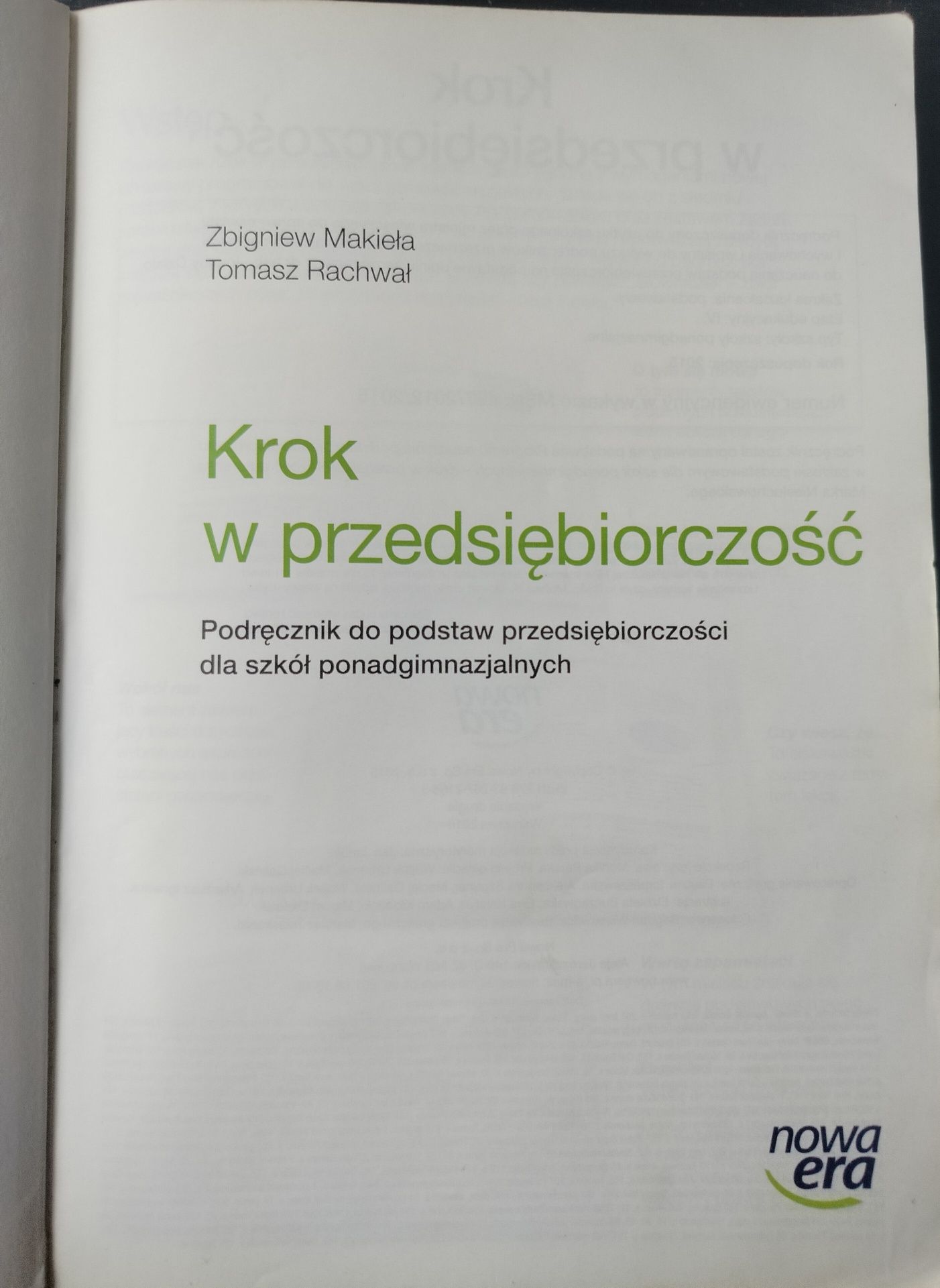 Podręcznik do podstaw przedsiębiorczości ,,Krok w przedsiębiorczość"