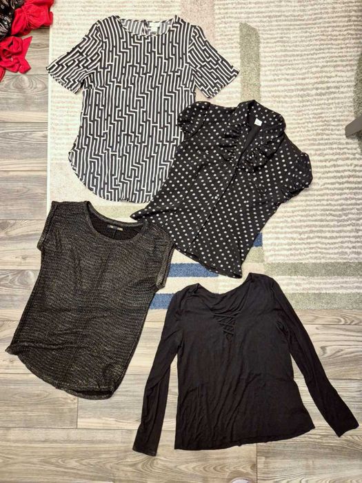 Trzy bluzki na krótki rękaw r. 38/M Sinsey, H&M Gp&Baker Opal + gratis