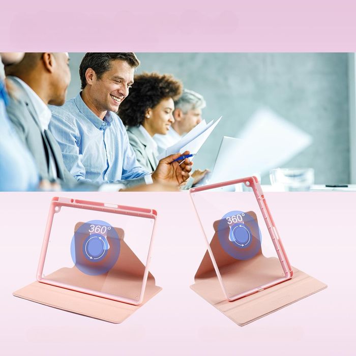 Etui do iPad Air4 11" Obrotowe z Miejscem na Rysik Różowe