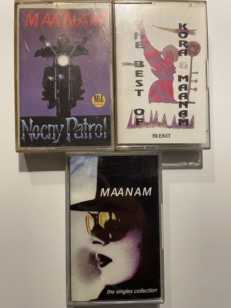 4 kasety Mannam - Nocny patrol, Singles Collection, The Best of Kora,