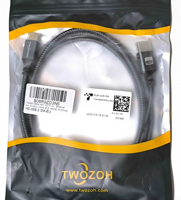 Кабель адаптер BiDirect TWOZOH mini HDMI - HDMI 18 Gbps 4K / 60Hz 2.0м