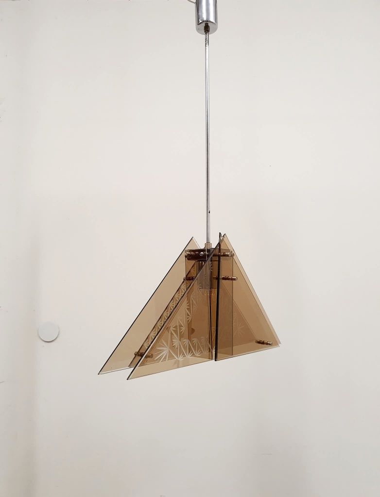 Lampa Żyrandol Szkło Retro Design