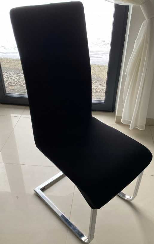 Pokrowce na krzesła czarne uniwersalne elastyczne 6 szt
