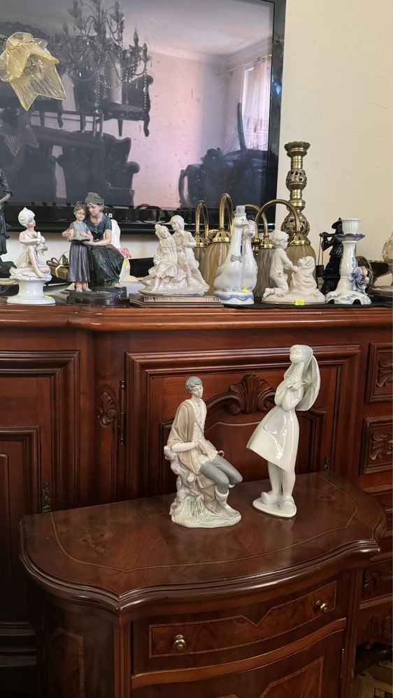 Винтажный коллекционный фарфор, статуэтки высокие 31 и 26 см, Испания